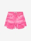 Msgm Embroidered-logo Twill Shorts In Pink