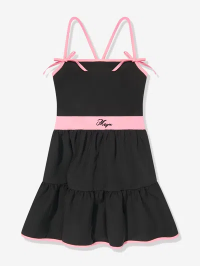 Msgm Babies'  Girls Cotton Technical Dress In Black