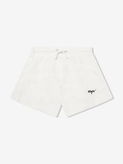 Msgm Kids' Girls Flared Shorts In Ivory