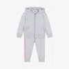 Msgm Girls Grey Cotton Tracksuit In Grey