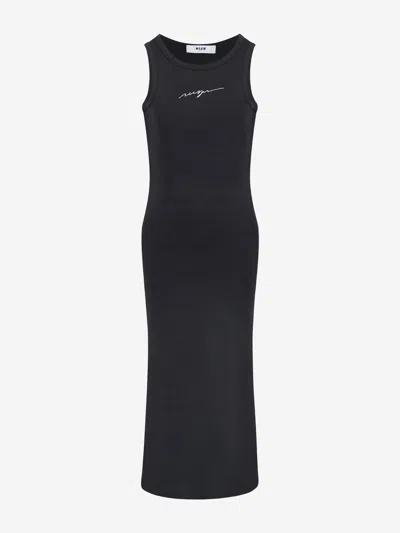 Msgm Babies' Girls Interlock Light Dress In Black