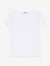 Msgm Girls Logo Jersey T-shirt In White