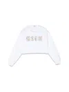 Msgm Cropped Cotton Sweatshirt In White