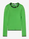 Msgm Girls Rib Knitted Turtleneck Jumper In Green