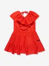 Msgm Ruffle-detail Dress In Red