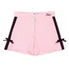 Msgm Girls Stripe-detail Cotton Blend Shorts In Pink