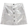 MSGM MSGM GIRLS TEEN SILVER FAUX LEATHER SKIRT