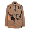 Msgm Giubbino Print Blouse In Brown