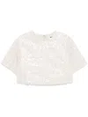 Msgm Glitter Cropped Blouse In Neutral