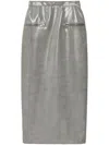 Msgm Glossy-finish Maxi Skirt In Grau