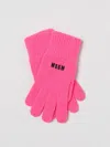 Msgm Gloves In Wool Blend In Pink