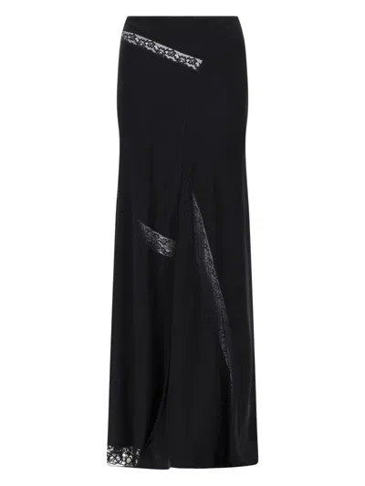 Msgm Gonna Con Dettagli In Pizzo In Black