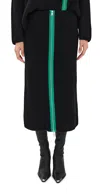 Msgm Contrast-trim Ribbed-knit Skirt In Black