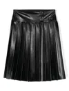Msgm Pleat Faux-leather Skirt In Black