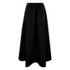 Msgm Elasticated Midi A-line Skirt In Black
