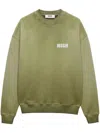 Msgm Gradient Effect Logo-printed Sweatshirt In Green