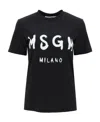 Msgm Black Printed T-shirt In Black