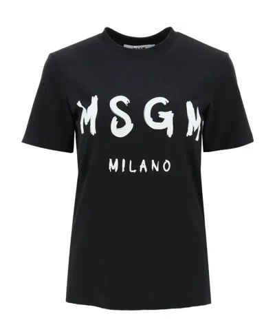 MSGM GRAFFITI LOGO-PRINT T-SHIRT