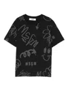 Msgm T-shirt Mit Graffiti-print In Black