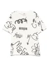 Msgm T-shirt Mit Graffiti-print In White