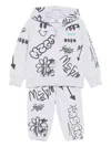 Msgm Graffiti-print Tracksuit Set In Gray