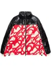 Msgm Grafitti-print Puffer Jacket In Schwarz