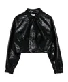 Msgm Grained-effect Press-stud Shirt In Black