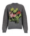 Msgm Graphic Intarsia Knit Jumper In Gray