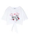 Msgm Graphic Logo-print T-shirt In Weiss