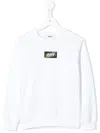 Msgm Graphic-print Branded Sweatshirt In White