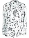 Msgm Graphic-print Cotton Blouse In White
