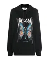 Msgm Graphic-print Cotton Hoodie In Black