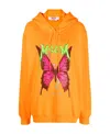 Msgm Graphic-print Cotton Hoodie In Orange