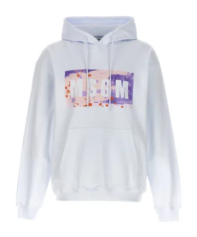 MSGM MSGM LOGO PRINTED DRAWSTRING HOODIE