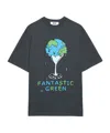 Msgm Fantastic Green Man T-shirt Charcoal Size Xxl Organic Cotton In Gray