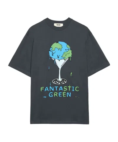 Msgm T-shirt Mit Grafischem Print In Black