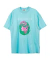 Msgm Graphic-print Cotton T-shirt In Blue