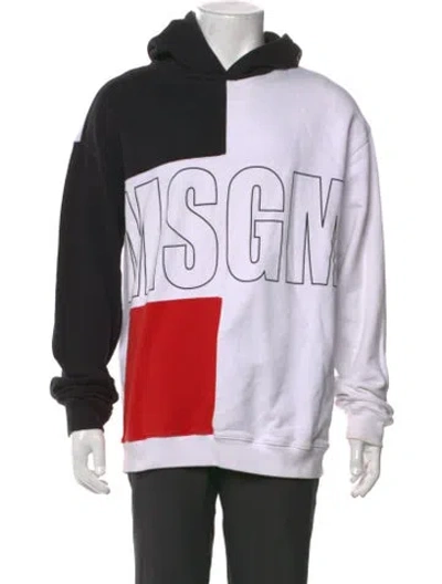 Pre-owned Msgm Graphic Print Crew Neck Hoodie In Black