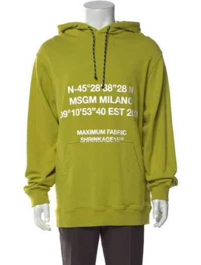 Pre-owned Msgm Graphic Print Crew Neck Hoodie In Green