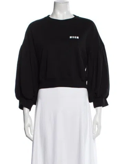 Pre-owned Msgm Graphic Print Crew Neck Sweater In Gray