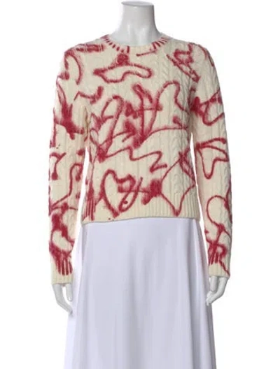 Pre-owned Msgm Graphic Print Crew Neck Sweater In Multi