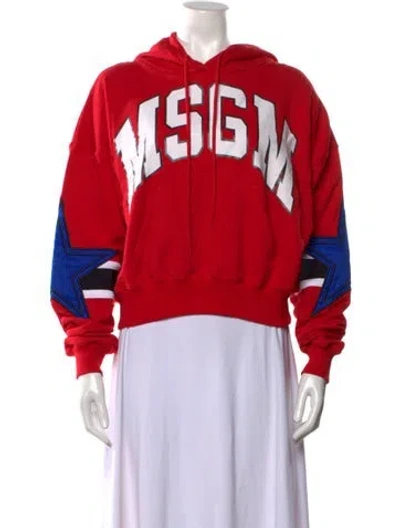 Pre-owned Msgm Graphic Print Crew Neck Sweater In Red