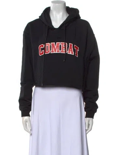 Pre-owned Msgm Graphic Print Crew Neck Sweatshirt In Black