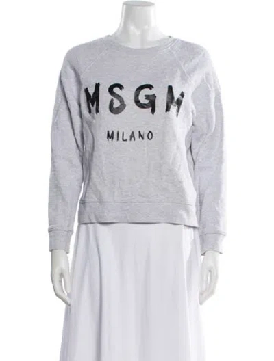 Pre-owned Msgm Graphic Print Crew Neck Sweatshirt In Gray