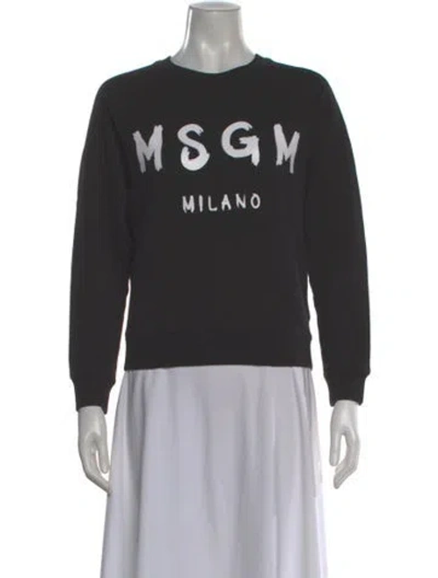 Pre-owned Msgm Graphic Print Crew Neck Sweatshirt In Gray