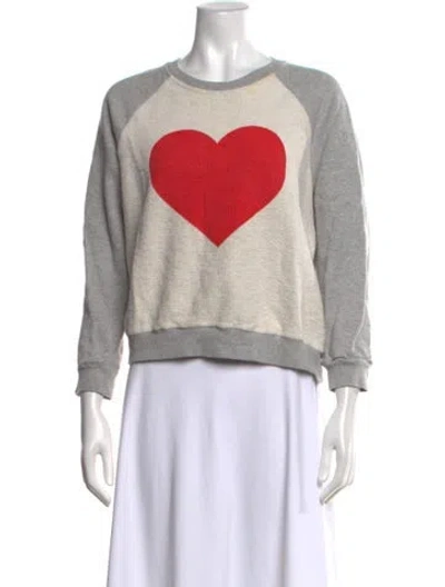 Pre-owned Msgm Graphic Print Crew Neck Sweatshirt In Grey