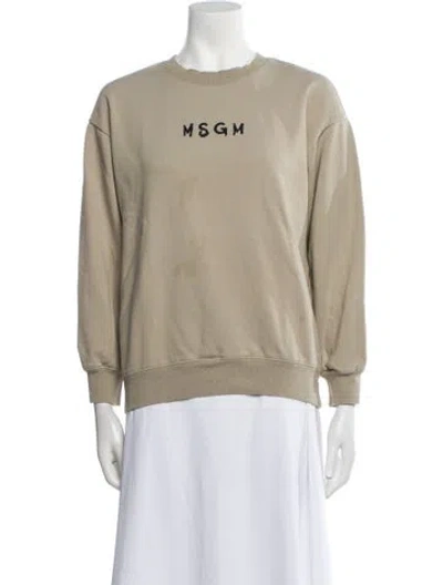 Pre-owned Msgm Graphic Print Crew Neck Sweatshirt In Neutral