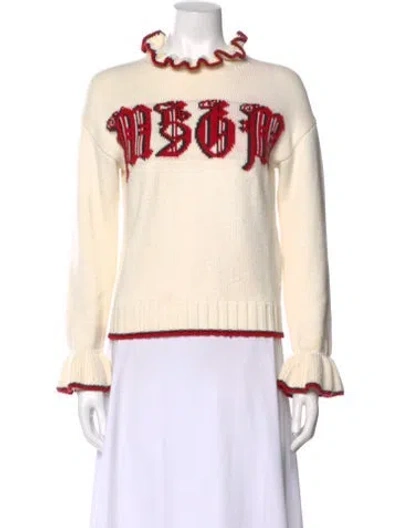 Pre-owned Msgm Graphic Print Crew Neck Top In Neutral