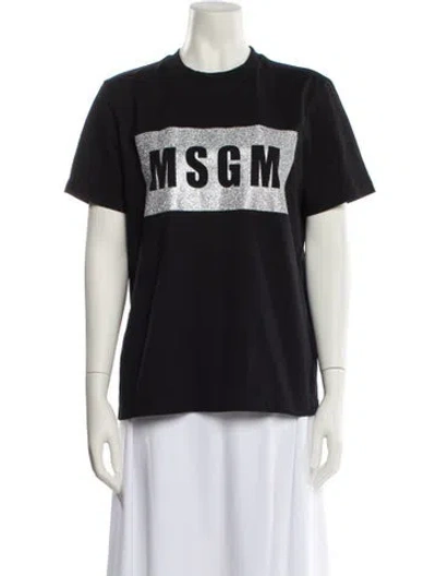 Pre-owned Msgm Graphic Print Crew Neck T-shirt In Black