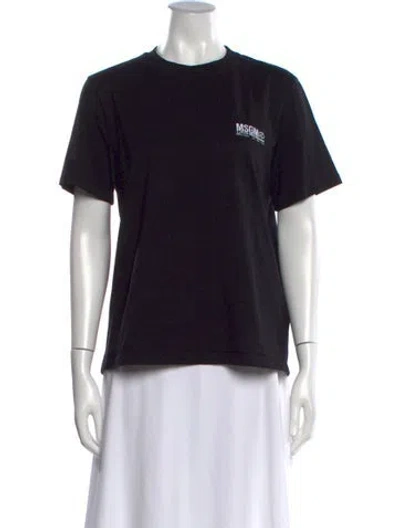 Pre-owned Msgm Graphic Print Crew Neck T-shirt In Black